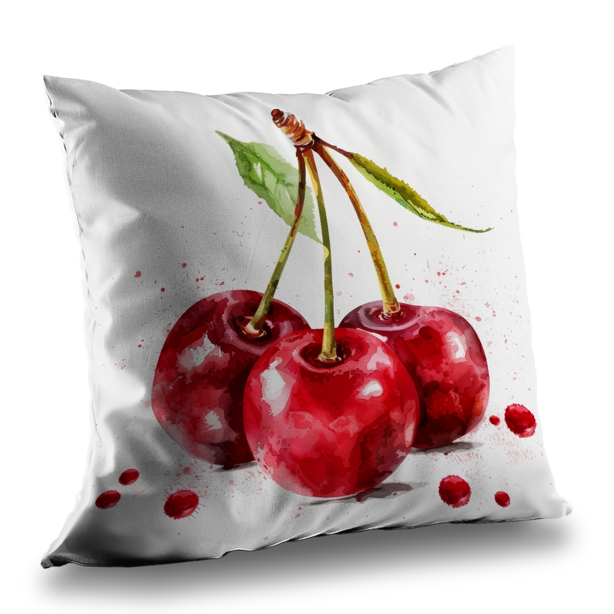 C1PT1616525K1G 16 x 16 in. Cherries Pink Poly Twill Throw Pillow Insert for Home Decor