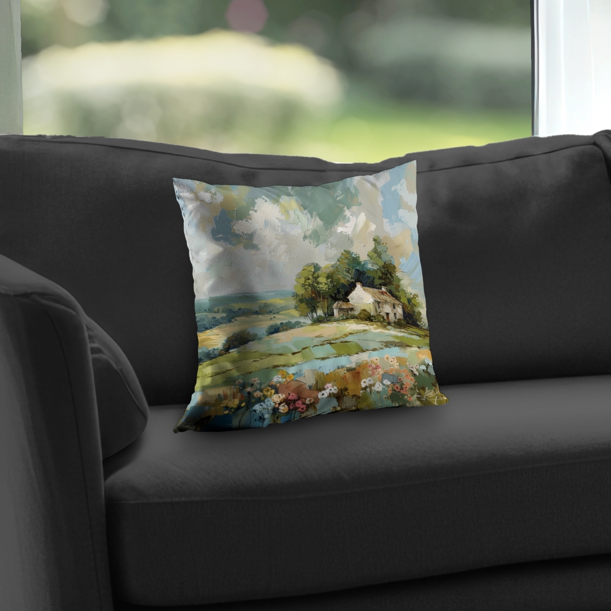 C1PT1414FOUOJ0 14 x 14 in. The Landmark Poly Twill Throw Pillow - Home Decor - Insert Included