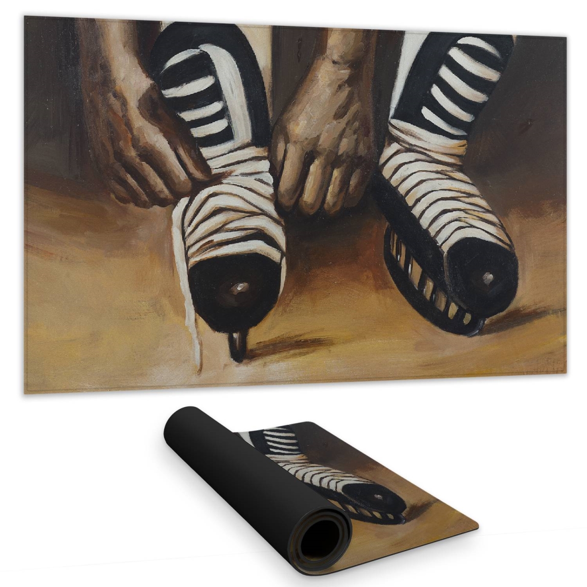 C1DM1424UMBPB1 14 x 24 in. Hockey Player Desk Mat - Sports Decor for Living Room