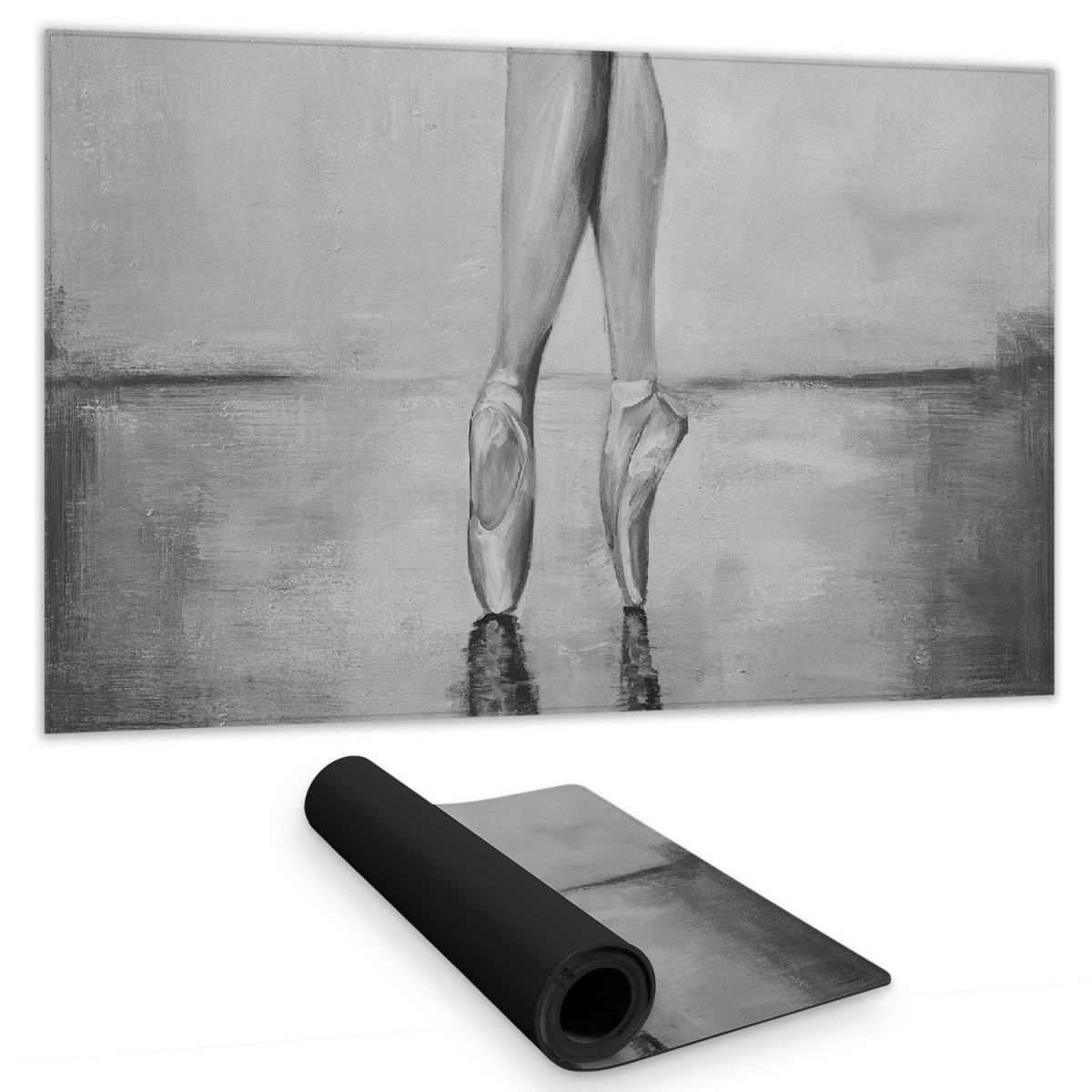 C1DM1424X6XO3H 14 x 24 in. Ballet Classic Steps Desk Mat - Monochrome Sports Decor