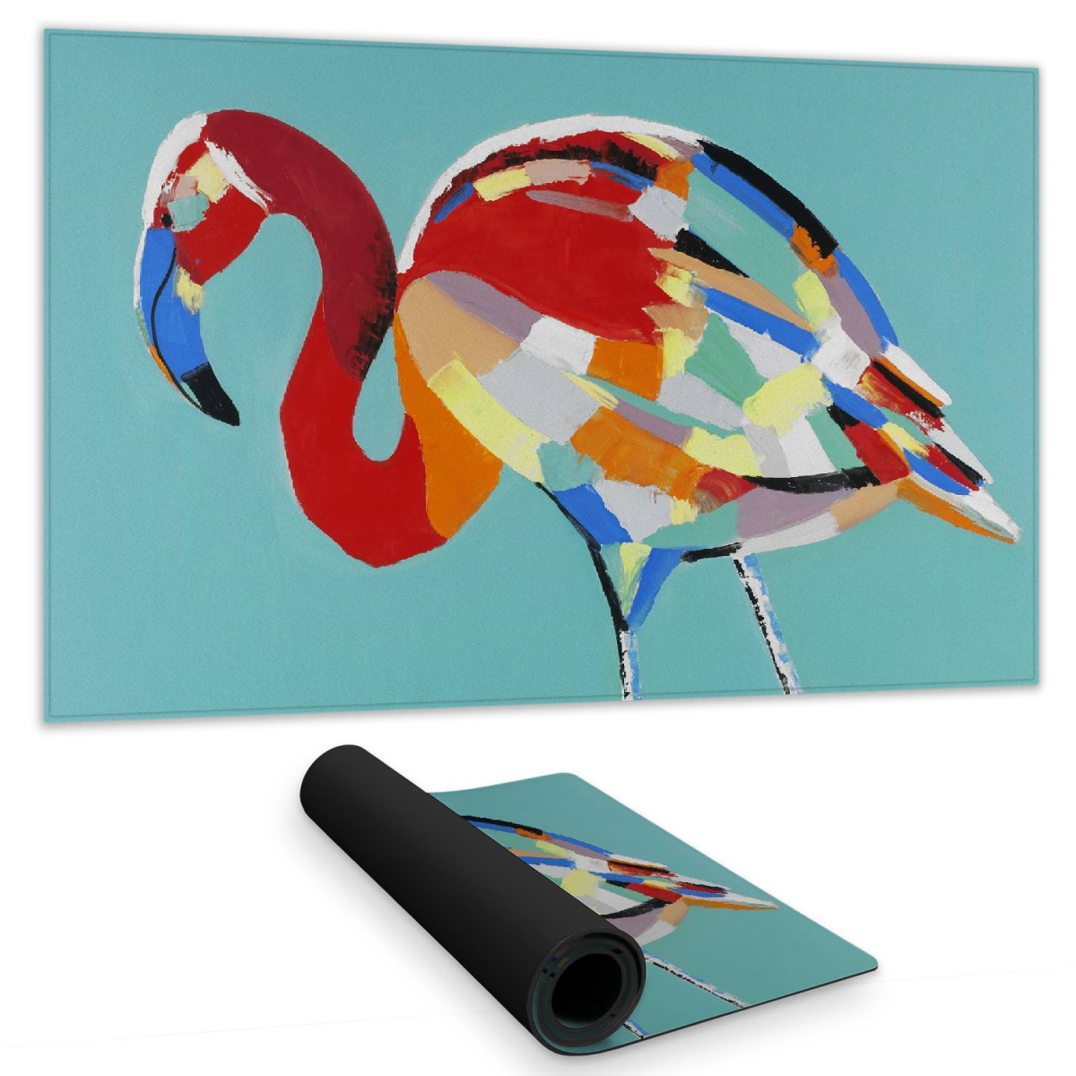 C1DM1424YAG2T3 14 x 24 in. Abstract Flamingo Desk Mat - Exotic Animal Bedroom Decor