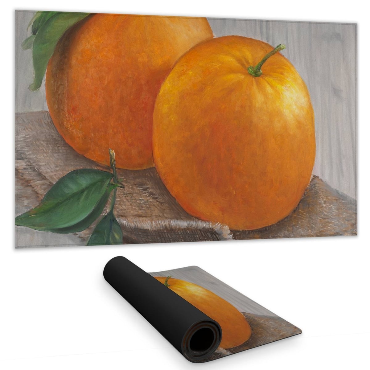 C1DM1424PS6QMM 14 x 24 in. Hyperrealist Brown Food Desk Mat - Two Oranges Home Decor