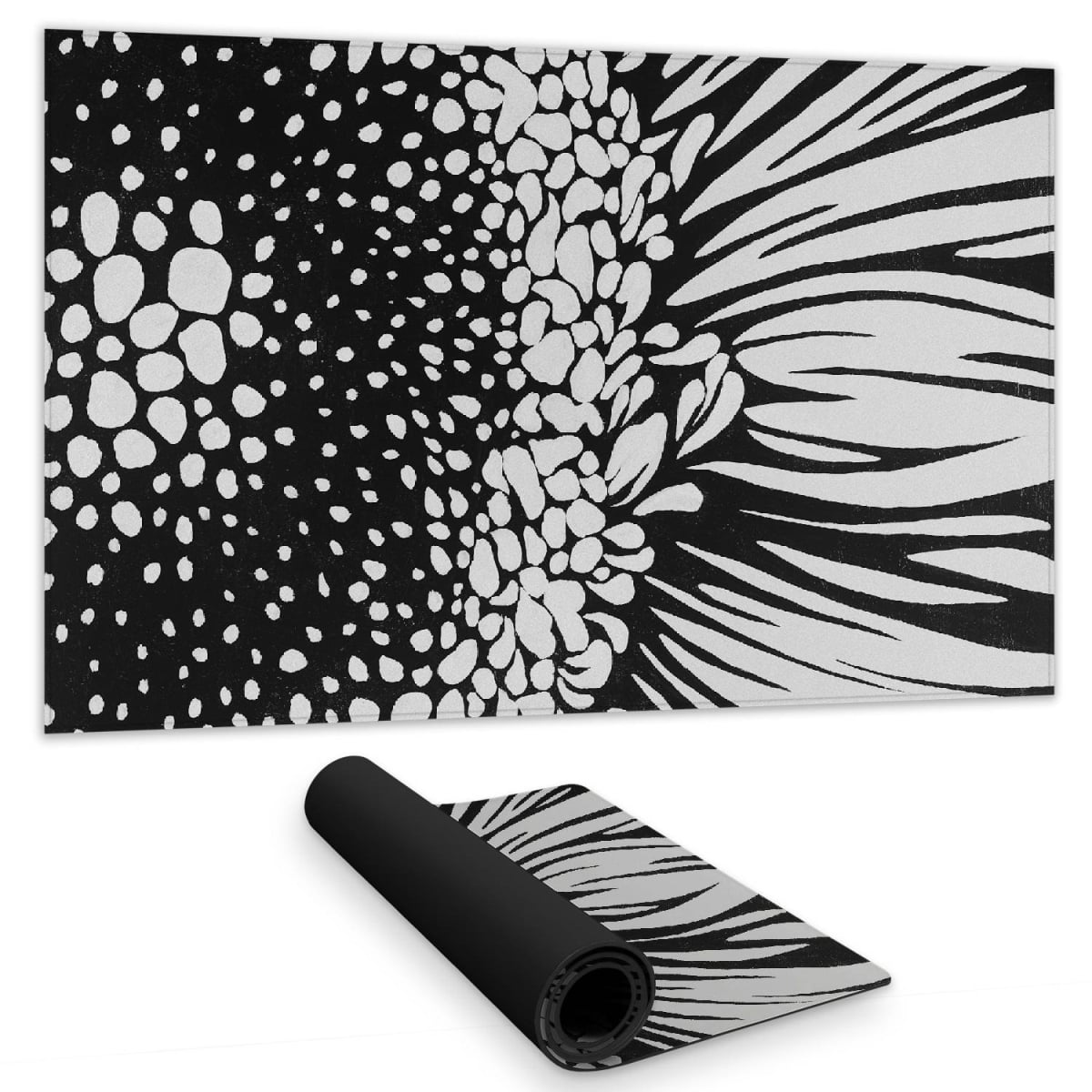 C1DM1424IZGCI1 14 x 24 in. Gerbera Flower Monochrome Desk Mat - Floral Bedroom Decor