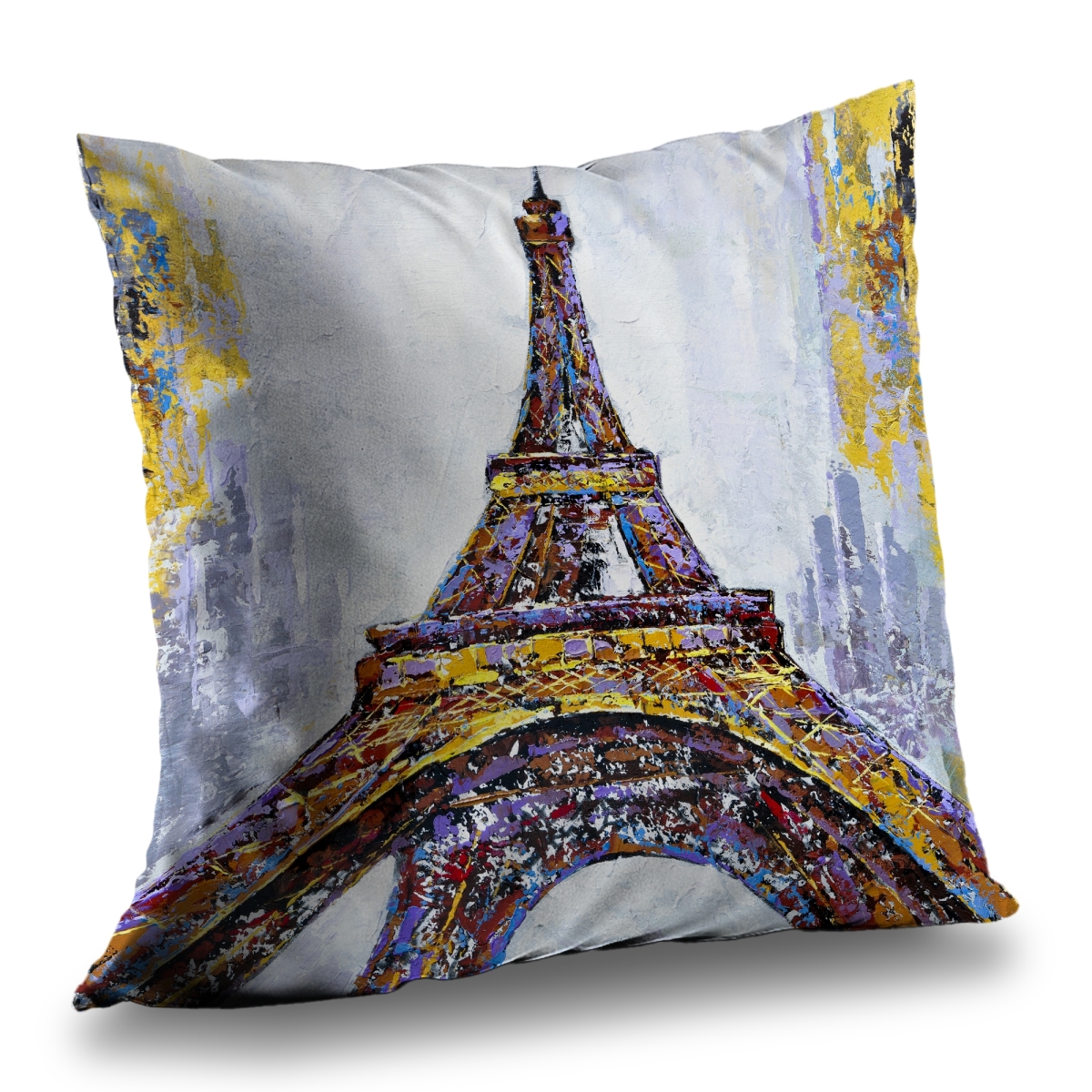 C1PT14140EVRRE 14 x 14 in. Abstract Paint Splash Eiffel Tower - Purple Throw Pillow Insert