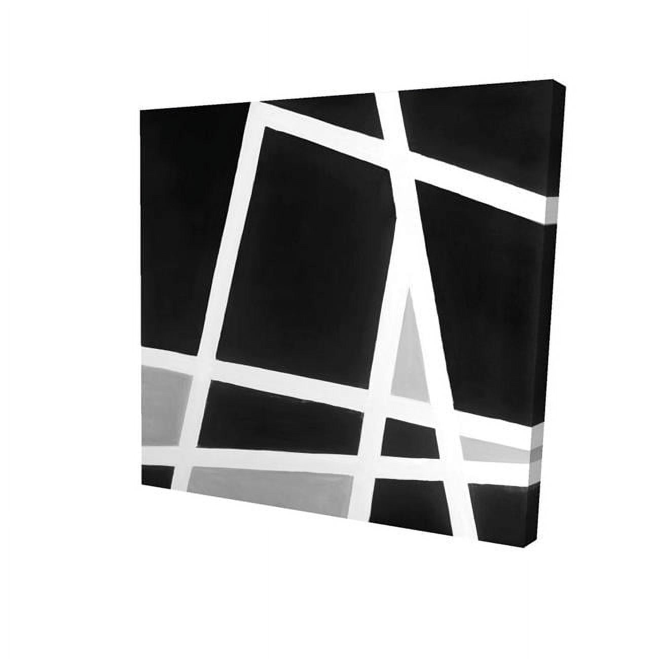 16 x 16 in. Black & White Abstract Lines-Print on Canvas