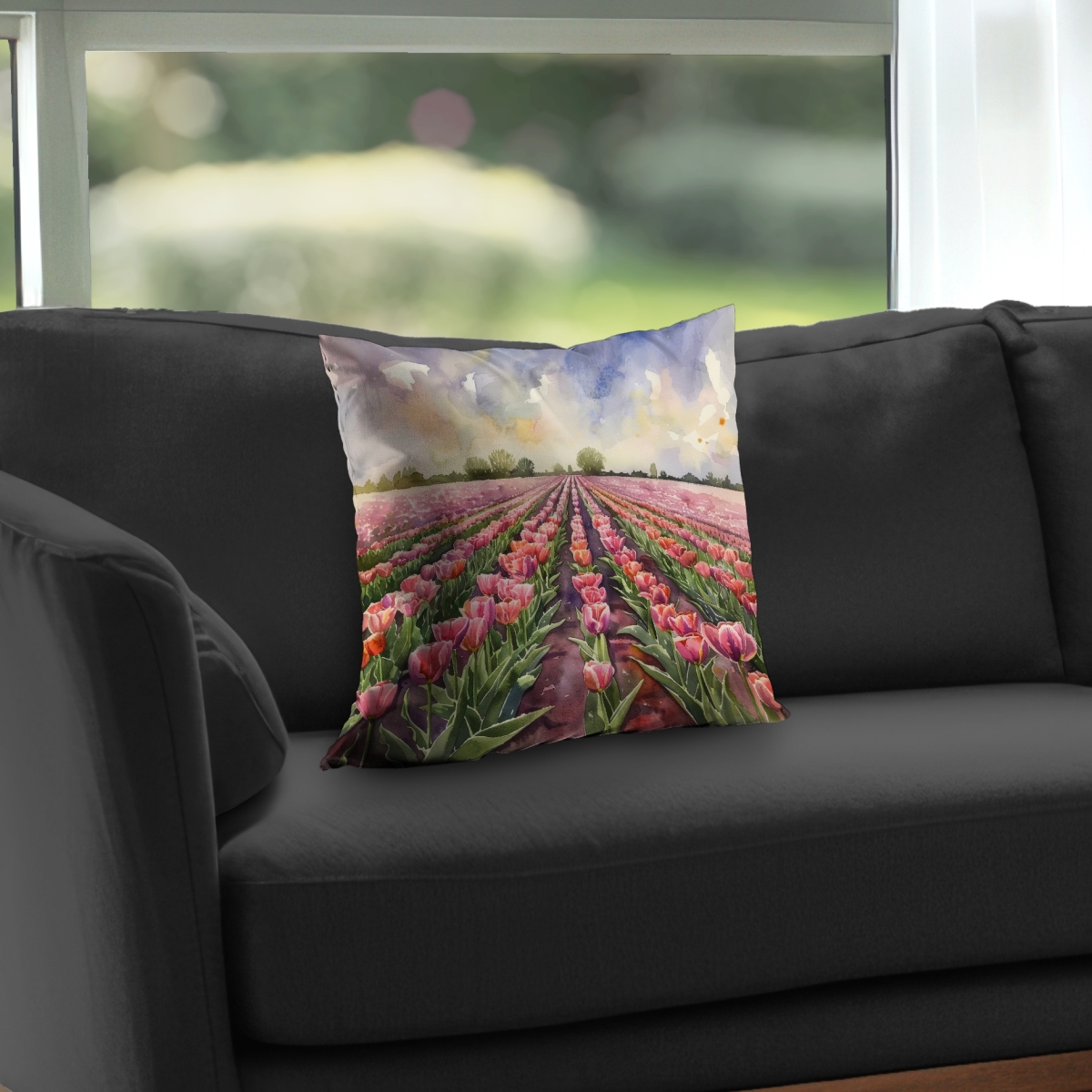 C1PT1616HKFFQW 16 x 16 in. Rose Row Pink Poly Twill Throw Pillow Insert - Home Decor