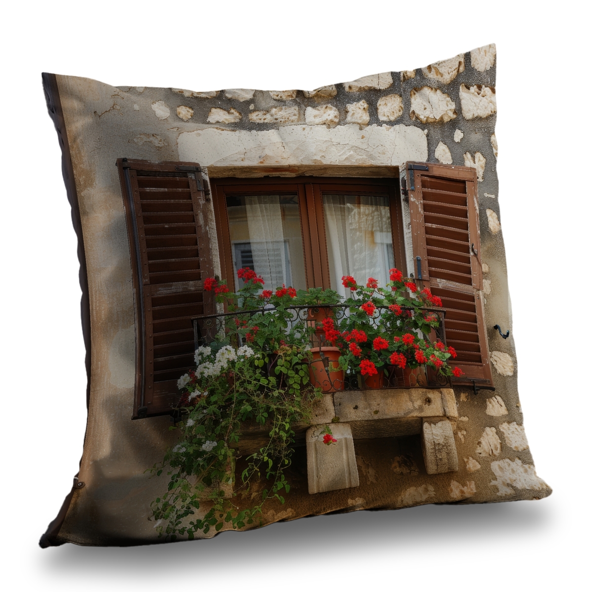 C1PT16165DH2BE 16 x 16 in. Hanging Flowers Beige Poly Twill Throw Pillow Insert - Home Decor