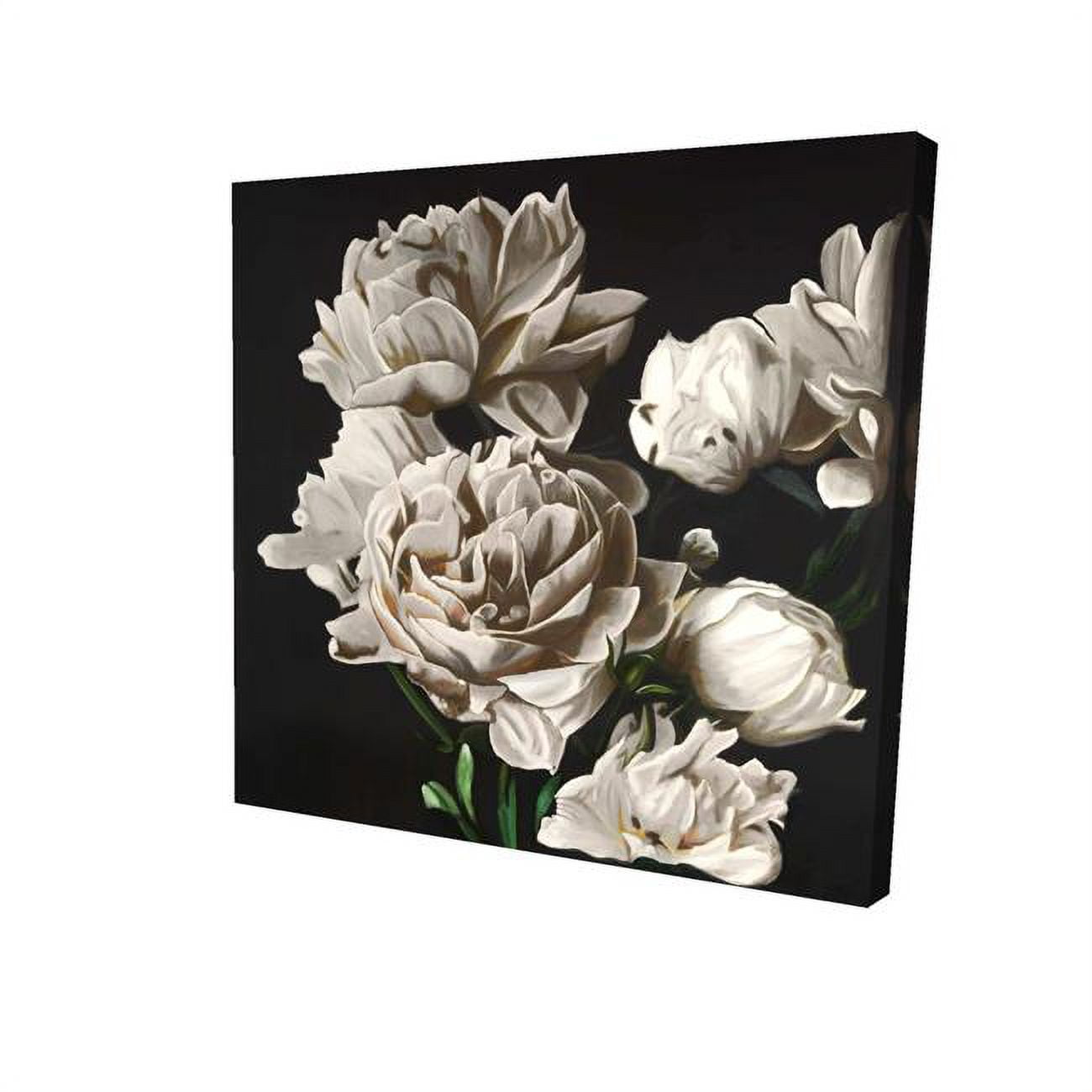 16 x 16 in. Beige Peonies-Print on Canvas