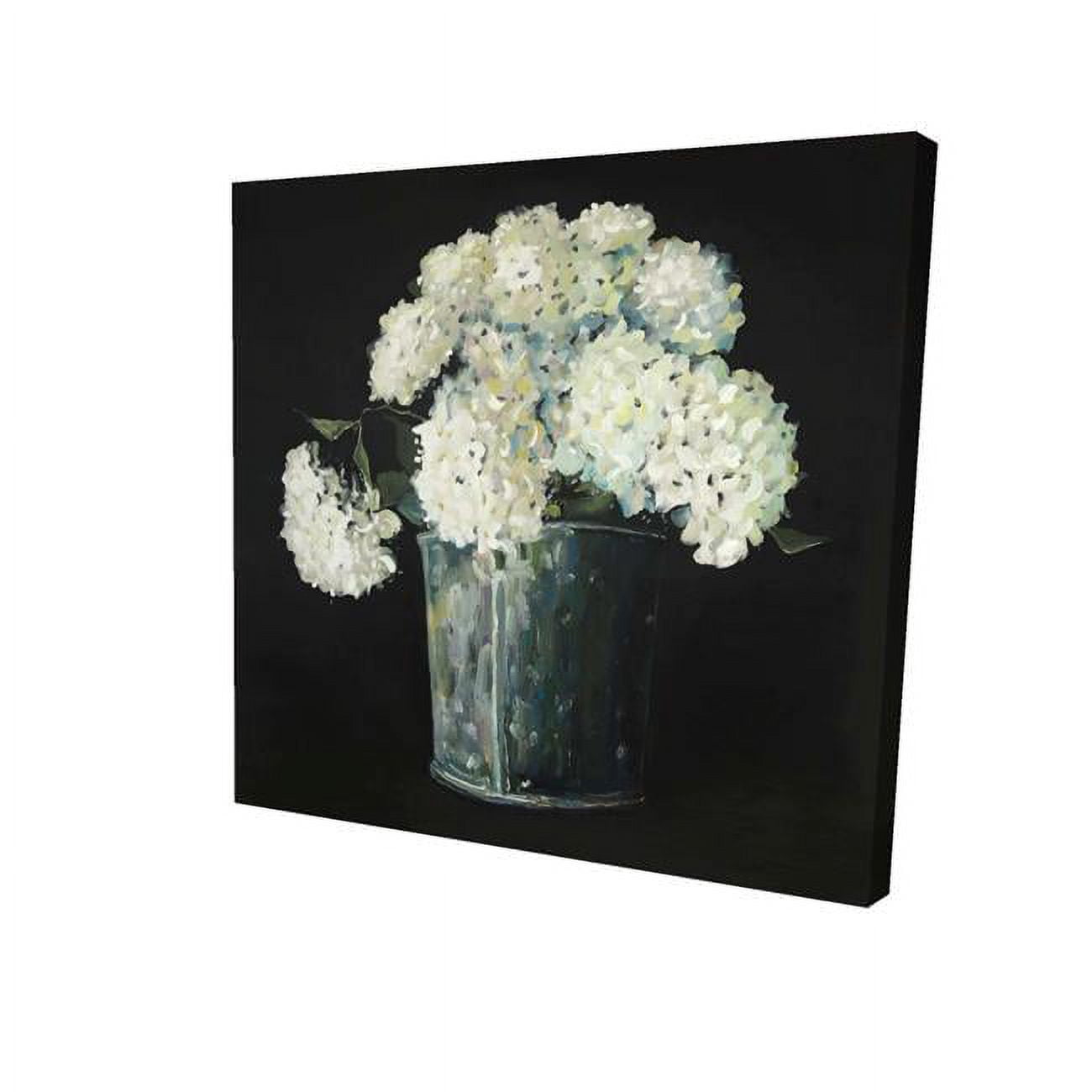 16 x 16 in. White Hydrangea Flowers-Print on Canvas