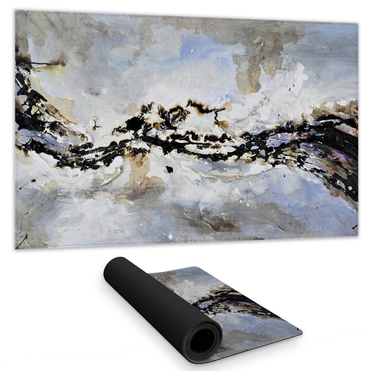 C1DM1424BX9TIC 14 x 24 in. Texturized Abstract Wave Blue Desk Mat - Home Decor Essential