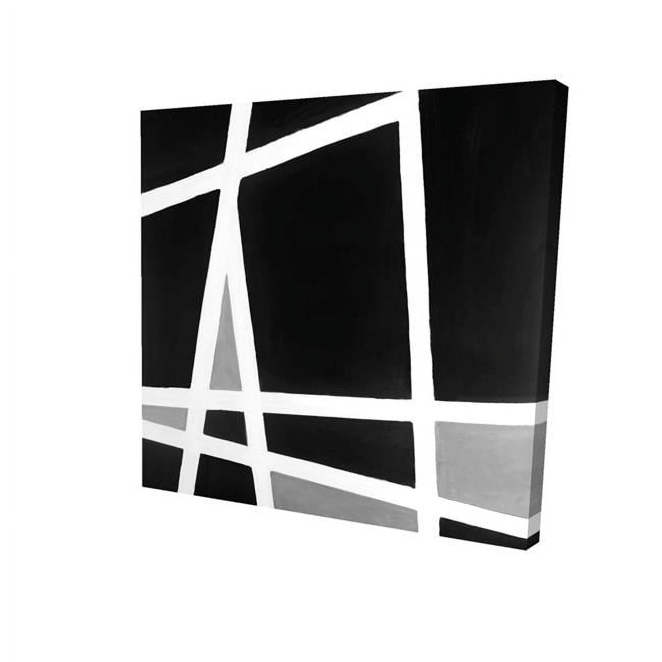 16 x 16 in. Black & White Abstract Shapes-Print on Canvas