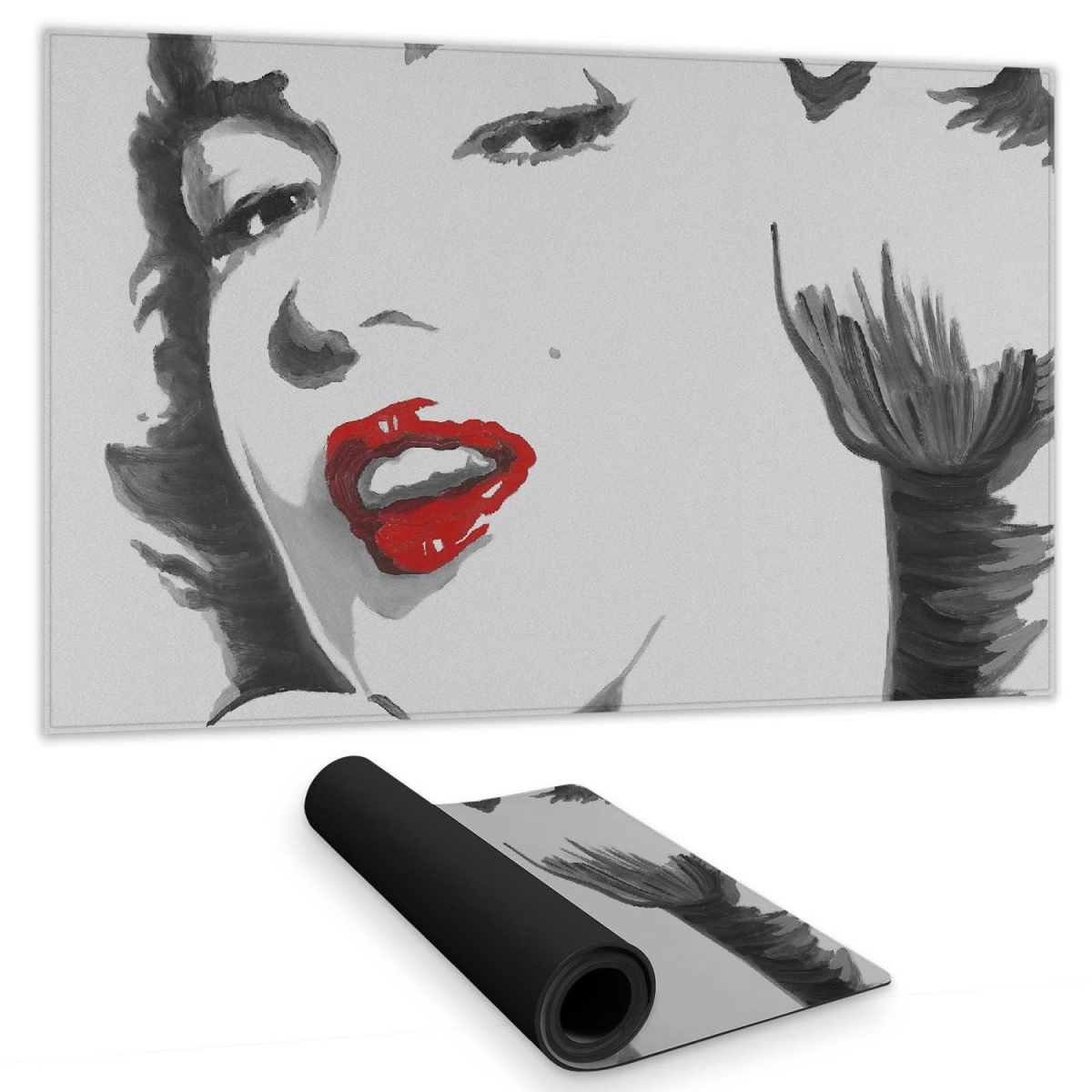 C1DM1424SBS5MX 14 x 24 in. Marilyn Monroe Retro Gray Desk Mat - Home Decor Bedroom Style