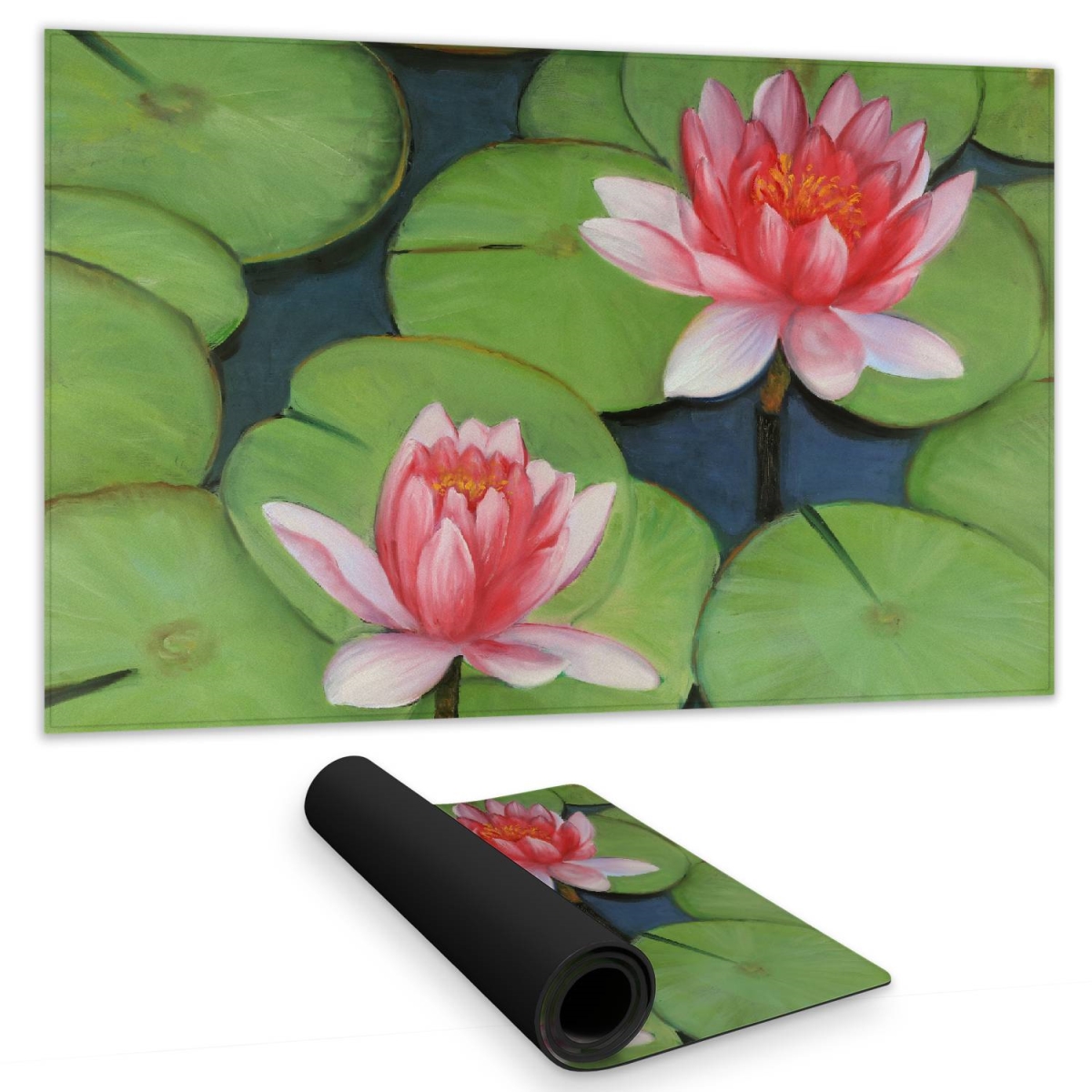 C1DM1424QVCF0P 14 x 24 in. Lotus Flowers Desk Mat - Floral Botanical Bedroom Decor