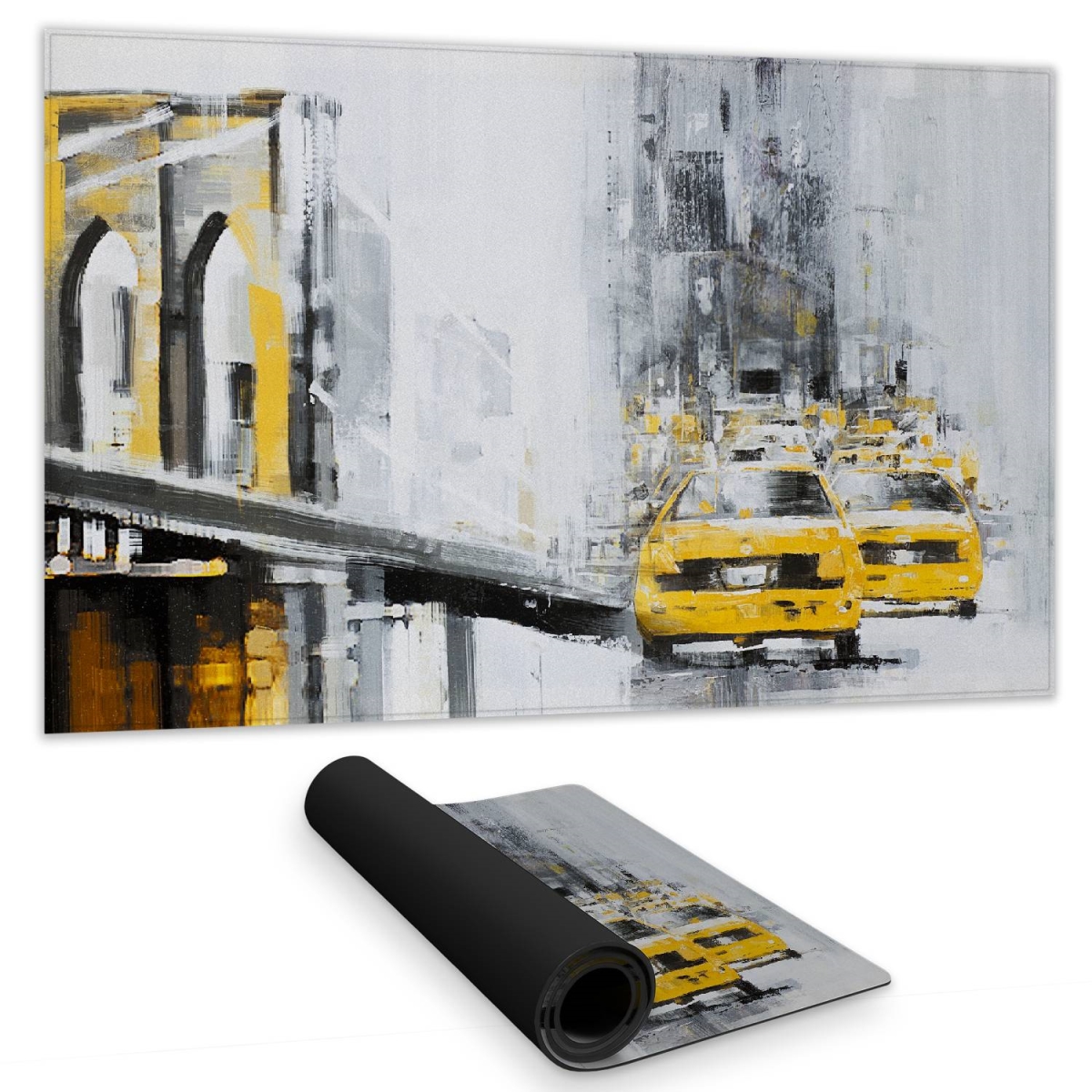 C1DM1424IVKSWS 14 x 24 in. Gray Building Industrial Desk Mat - Yellow Brooklyn Bridge Decor