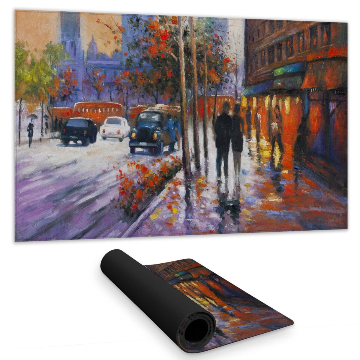 C1DM1424520P9J 14 x 24 in. City by Fall Desk Mat - Contemporary Bedroom Decor