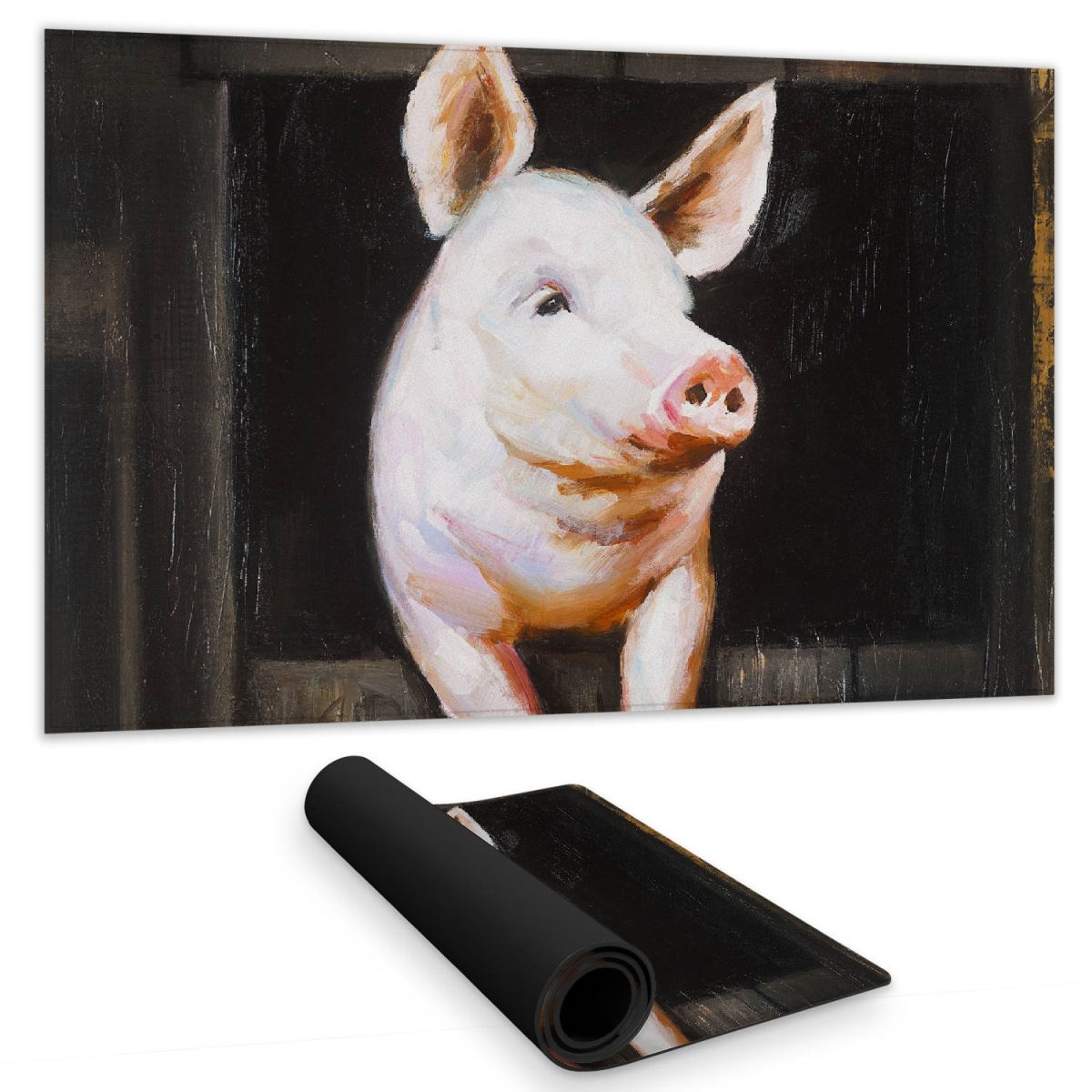 C1DM1424FZBIMZ 14 x 24 in. Smiling Pig Desk Mat - Contemporary Farm Animal Home Decor