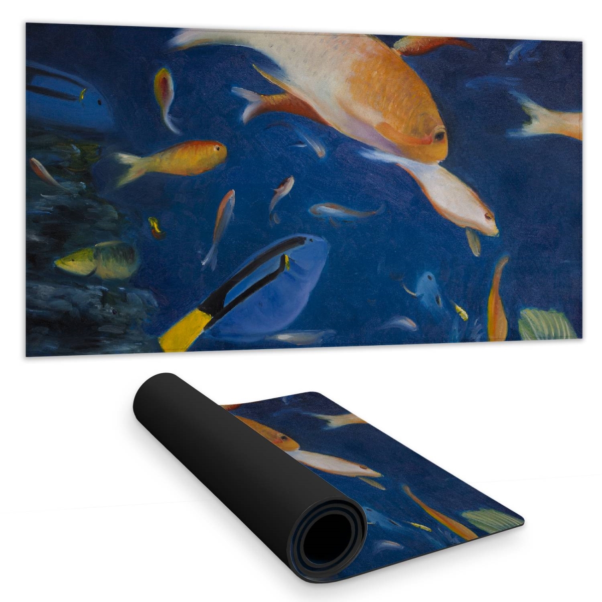 C1DM15317M2EQI 16 x 32 in. Bedroom Animals Blue Desk Mat - Colorful Fish Under the Sea