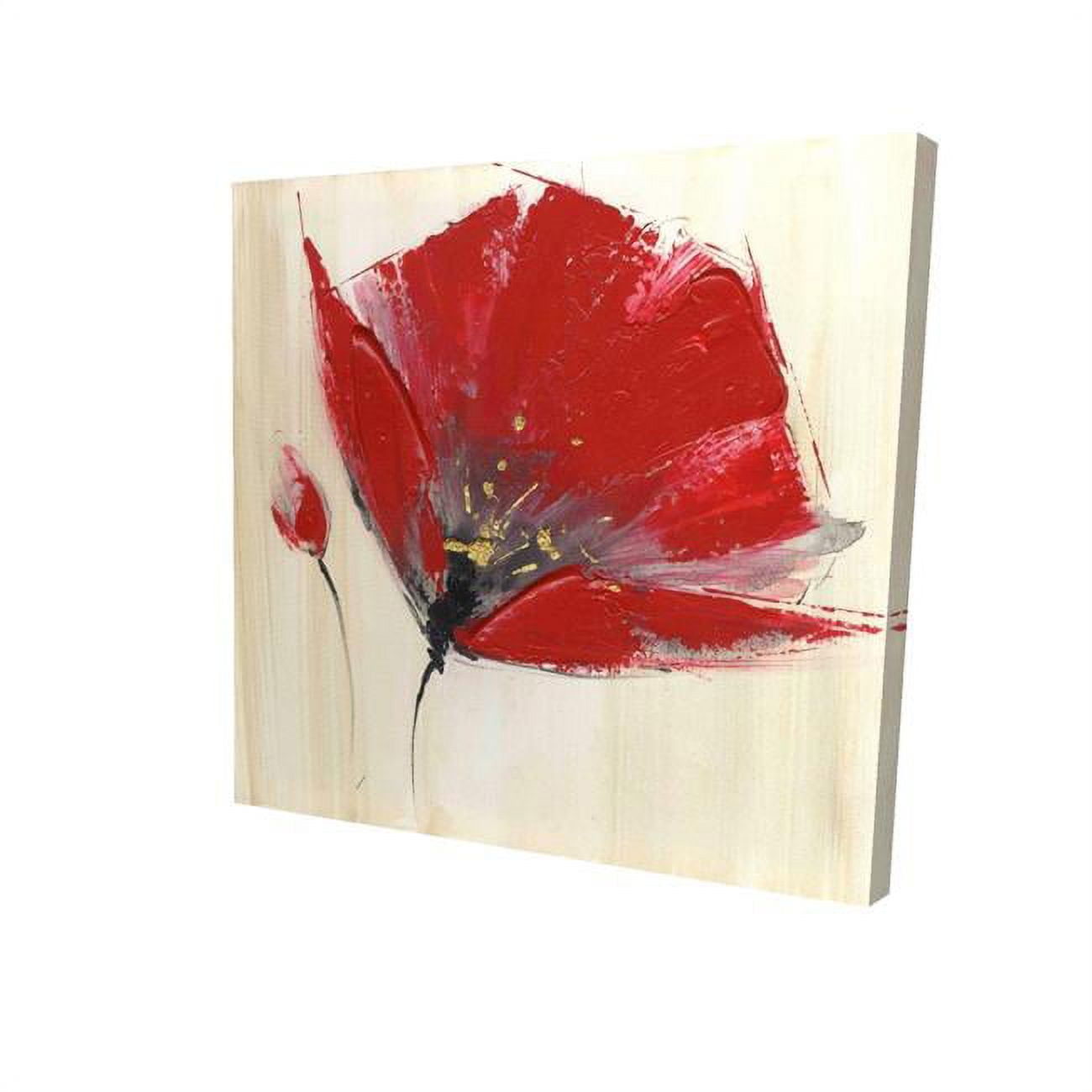 16 x 16 in. Two Red Flowers-Print on Canvas