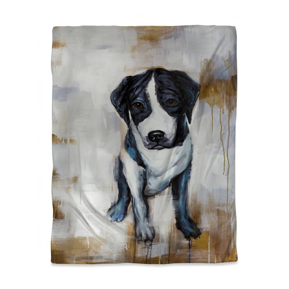 3817-VWCT-AN125 Sitting Dog Twin Size Duvet Cover - Animal Contemporary Bedroom Decor