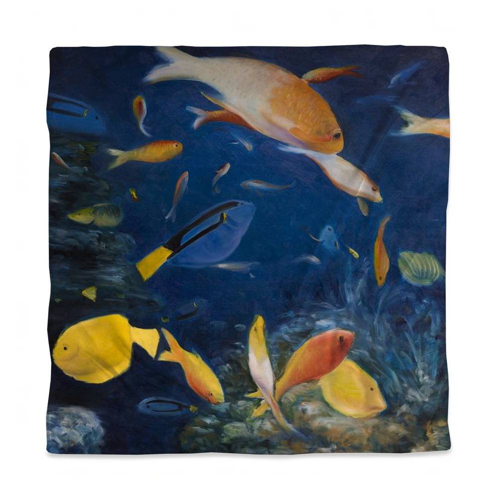 3817-SWCQ-AN169 Colorful Fish Under the Sea Blue Queen Size Duvet Cover - Home Decor