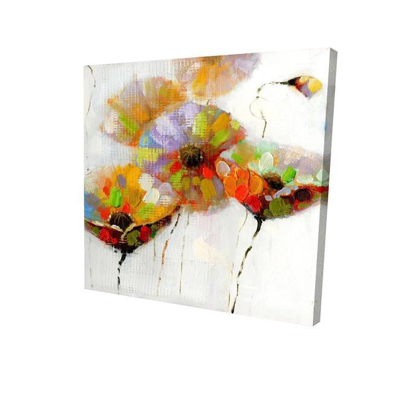 16 x 16 in. Color Dotted Flowers-Print on Canvas