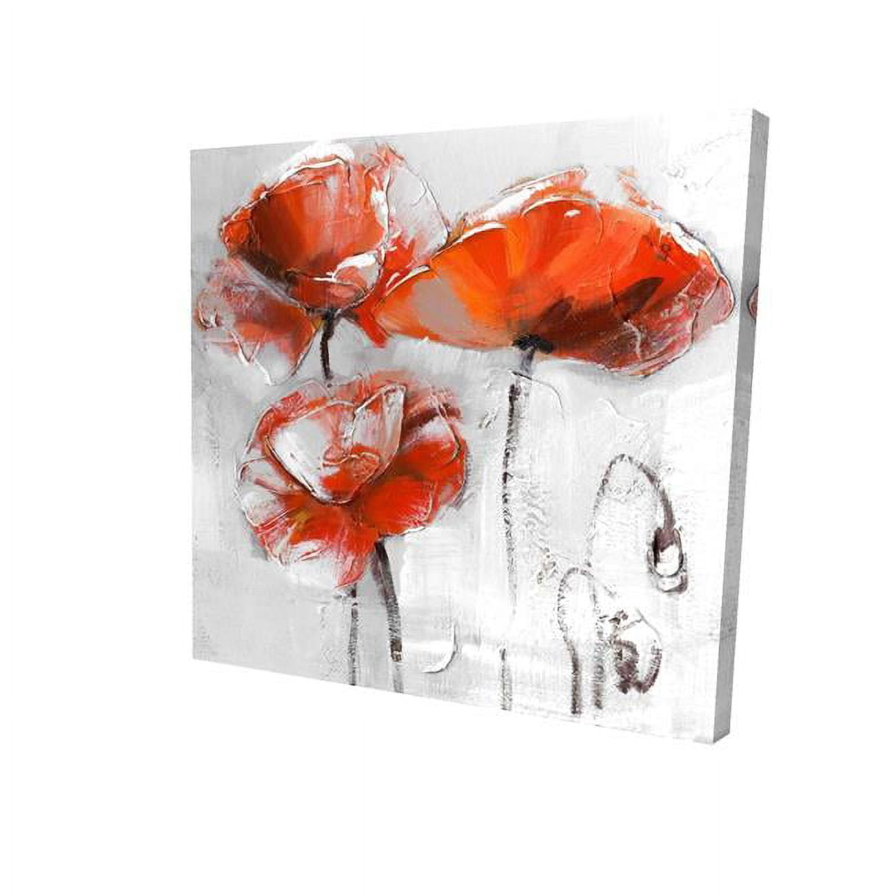 16 x 16 in. Red Flowers-Print on Canvas