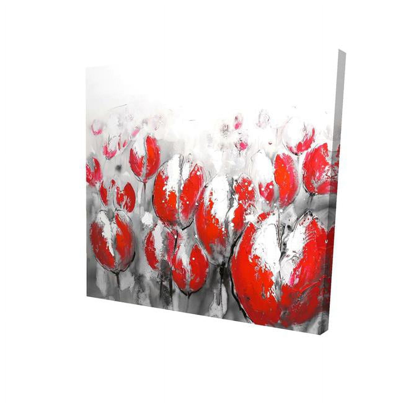 16 x 16 in. Abstract Red Tulips-Print on Canvas