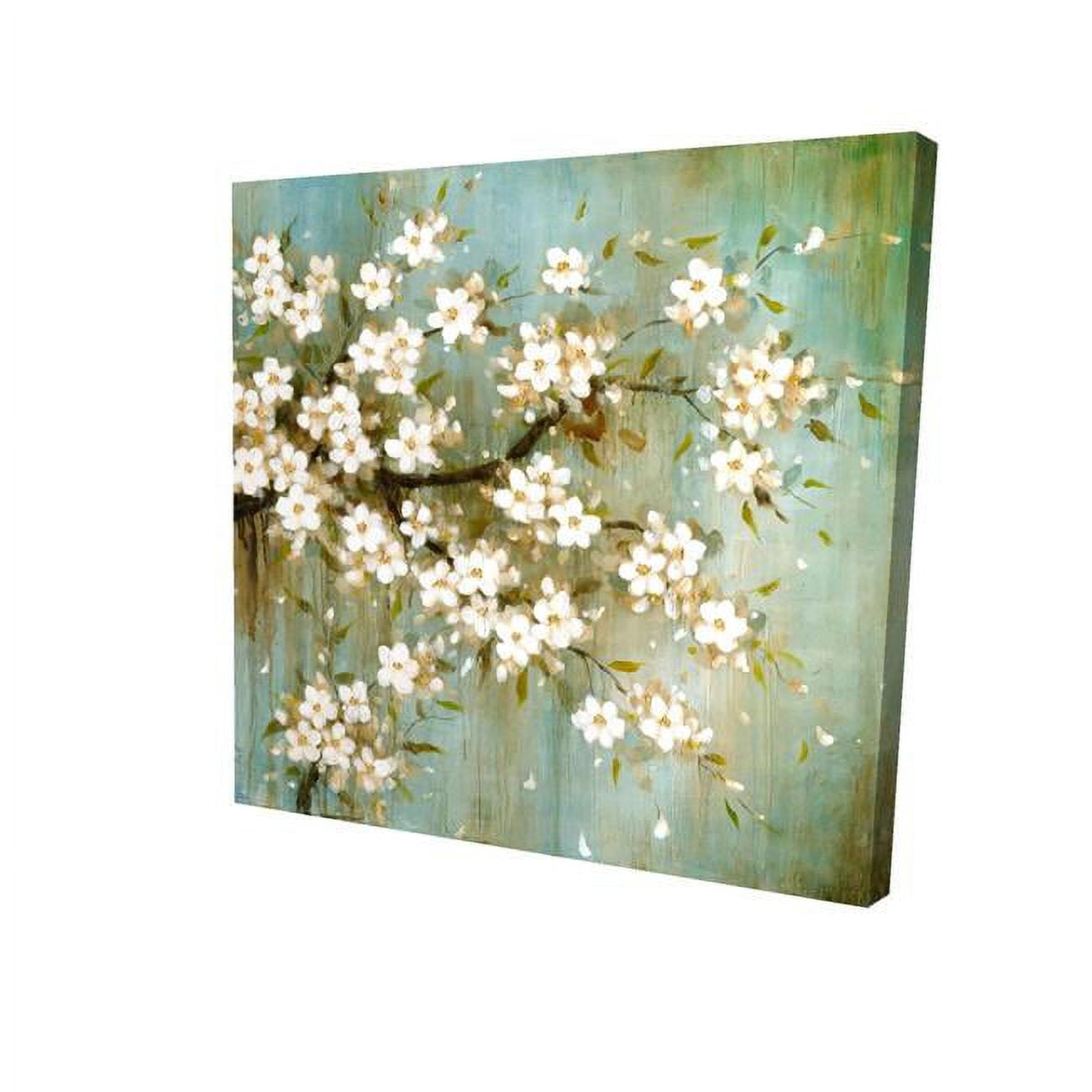 16 x 16 in. White Cherry Blossom-Print on Canvas
