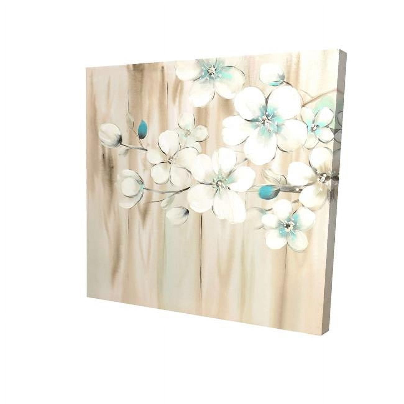 16 x 16 in. White Flowers on Wood-Print on Canvas