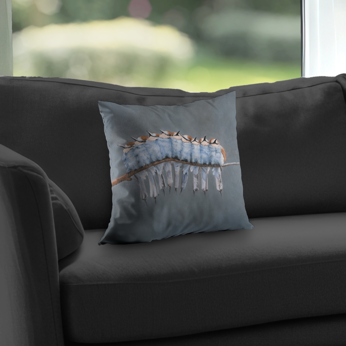 C1PT1414FHU1DV 14 x 14 in. Bunch of Small Birds on A Branch Throw Pillow - Exotic Home Decor