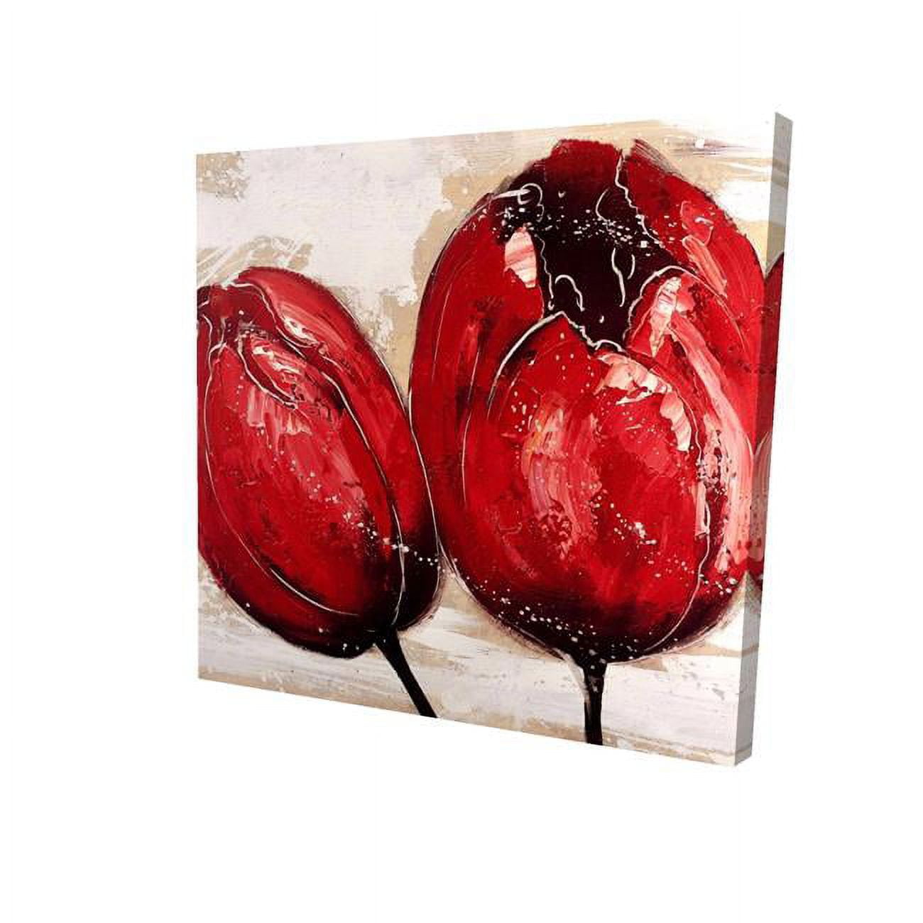 16 x 16 in. Two Red Tulips-Print on Canvas
