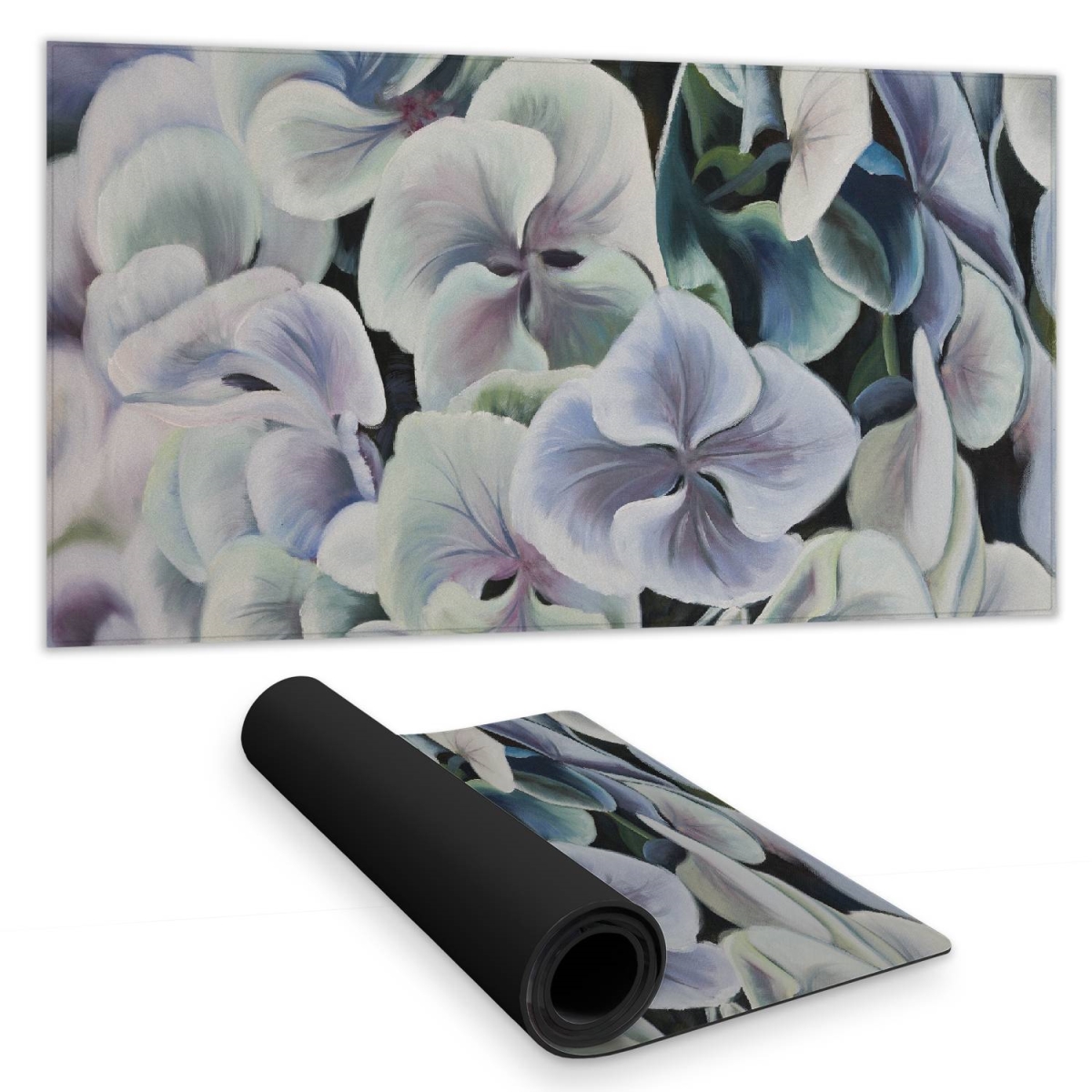 C1DM153100T8GU 16 x 32 in. Rustic Purple Floral & Botanical Desk Mat - Hydrangea Decor
