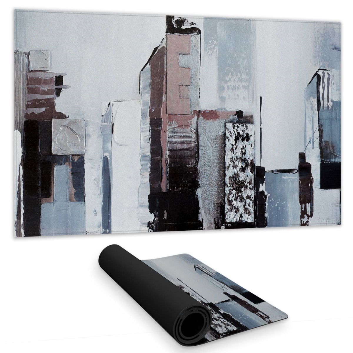 C1DM142464XKGJ 14 x 24 in. Industrial Abstract Building Shapes Bedroom Desk Mat Decor