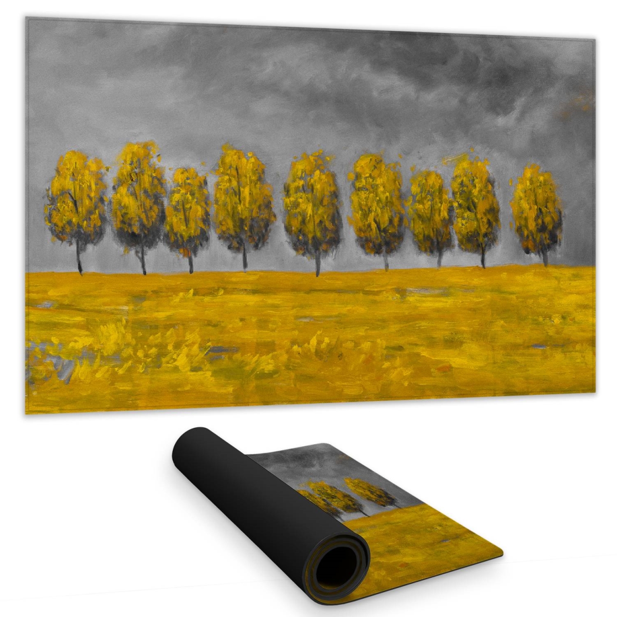C1DM1424TO0AA6 14 x 24 in. Trees in A Field Desk Mat - Contemporary Bedroom Decor