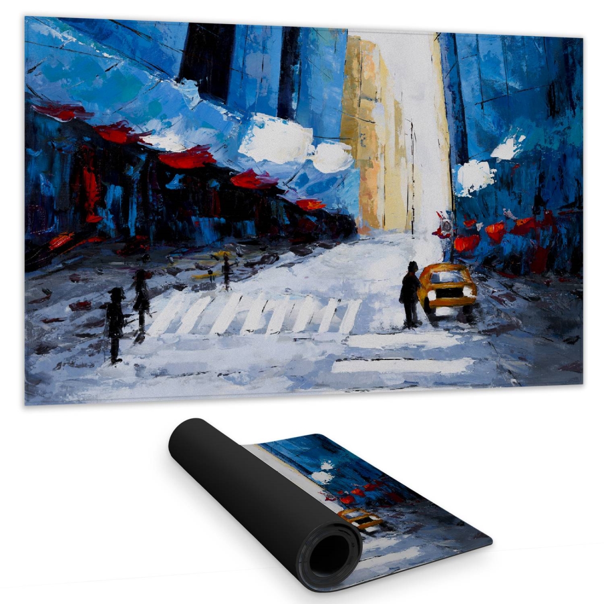 C1DM1424WQLVT5 14 x 24 in. Blue Buildings Desk Mat - Contemporary Cities Home Decor