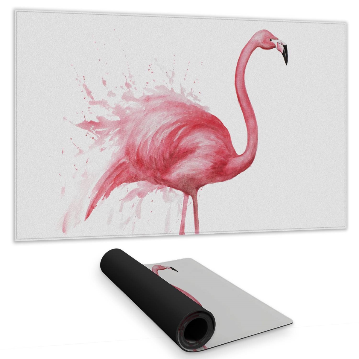 C1DM14242HXGSW 14 x 24 in. Pink Flamingo Watercolor Desk Mat - Bedroom Decor