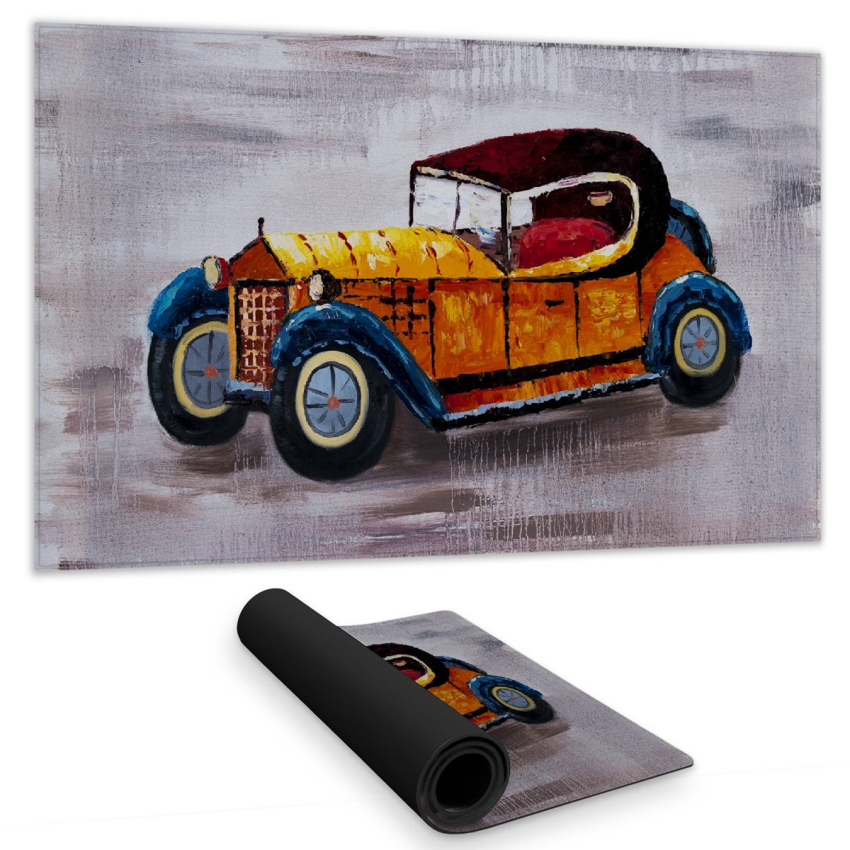 C1DM1424XI8FLI 14 x 24 in. Yellow Toy Car Vintage Desk Mat - Bedroom Decor - Home Style