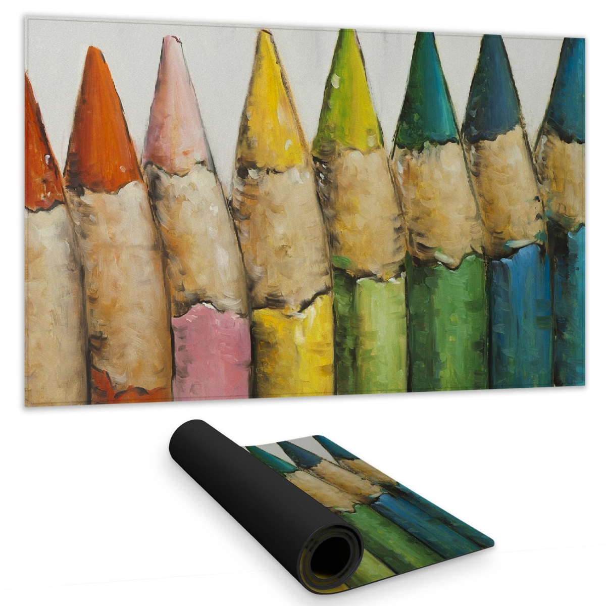 C1DM1424Y2SH83 14 x 24 in. Color Pencils Standing Red Desk Mat - Modern Bedroom Decor