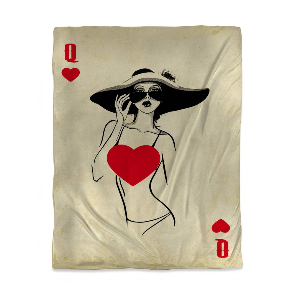 3817-VWCT-MI14 Queen of Hearts Twin Size Duvet Cover - Hobbies Fashion Man Cave Decor