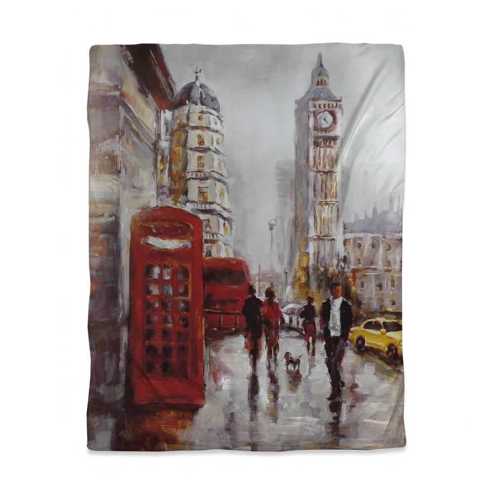 3817-VWCT-CI128 The Big Ben at London Red Twin Size Duvet Cover - Bedroom Decor