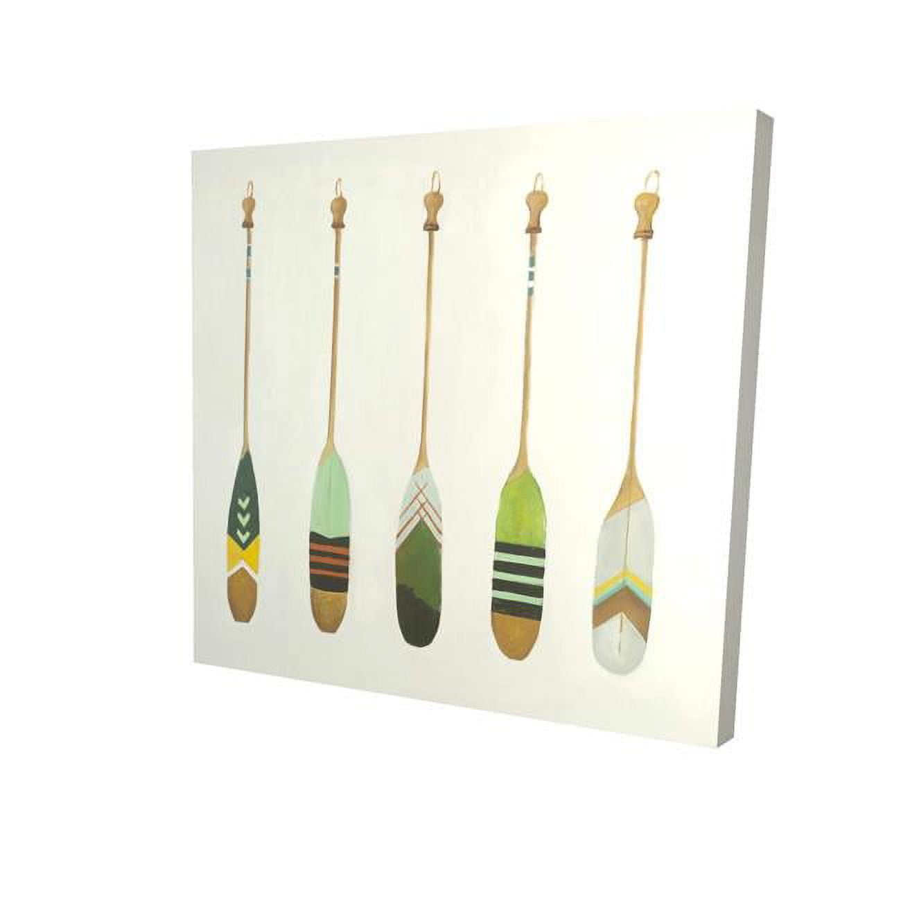 16 x 16 in. Colorful Nautical Oars-Print on Canvas