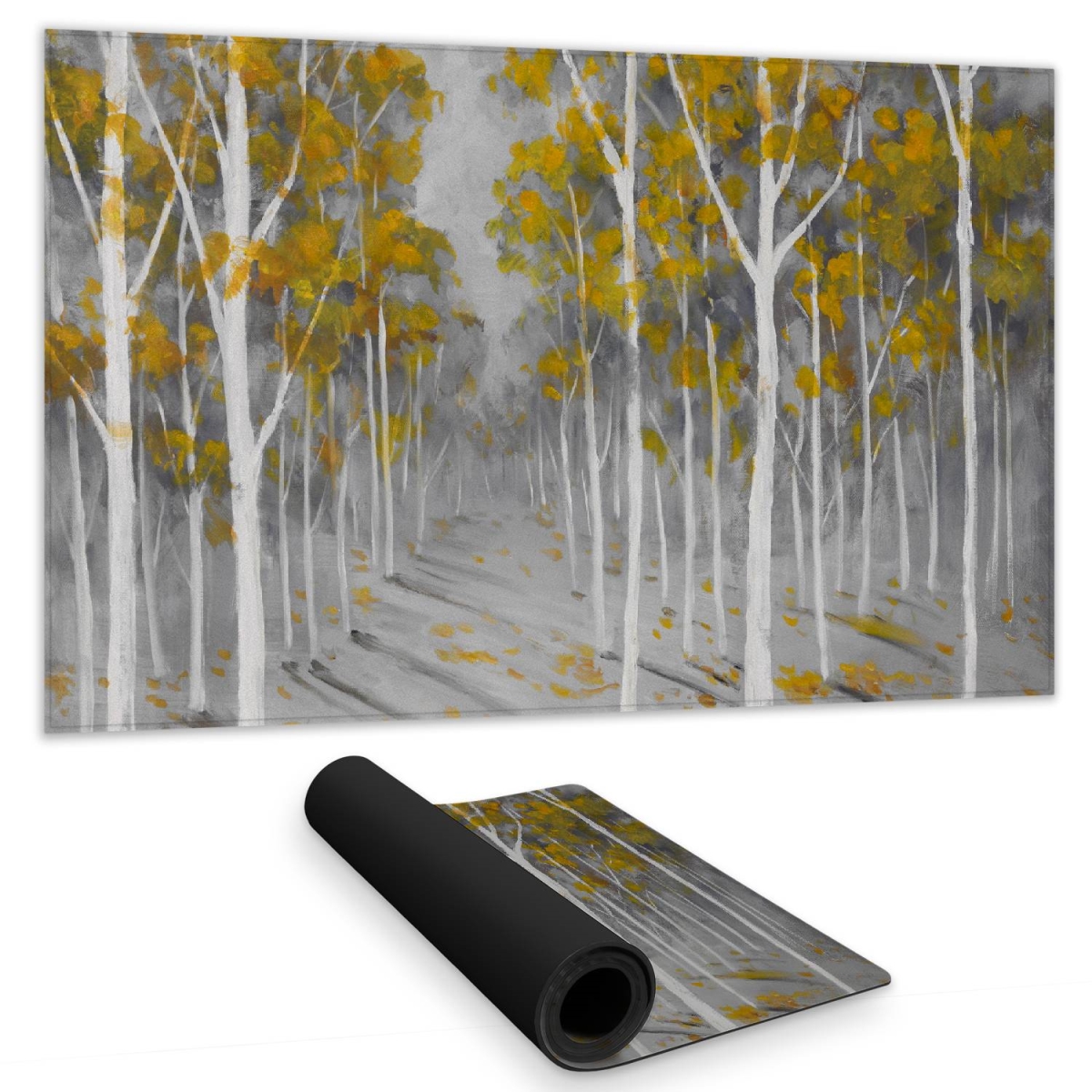 C1DM1424849S8X 14 x 24 in. Gray Birch Forest Desk Mat - Contemporary Home Decor