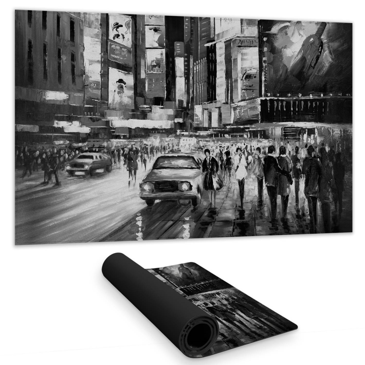 C1DM14248KX72N 14 x 24 in. Times Square Monochrome Desk Mat - Cities Bedroom Decor