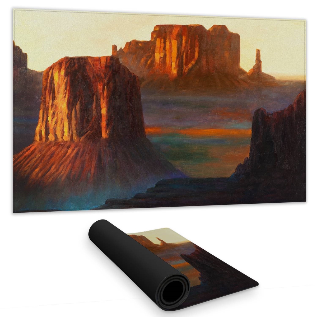 C1DM1424OOEUTC 14 x 24 in. Blue Modern Mountains Desk Mat - Monument Valley Home Decor