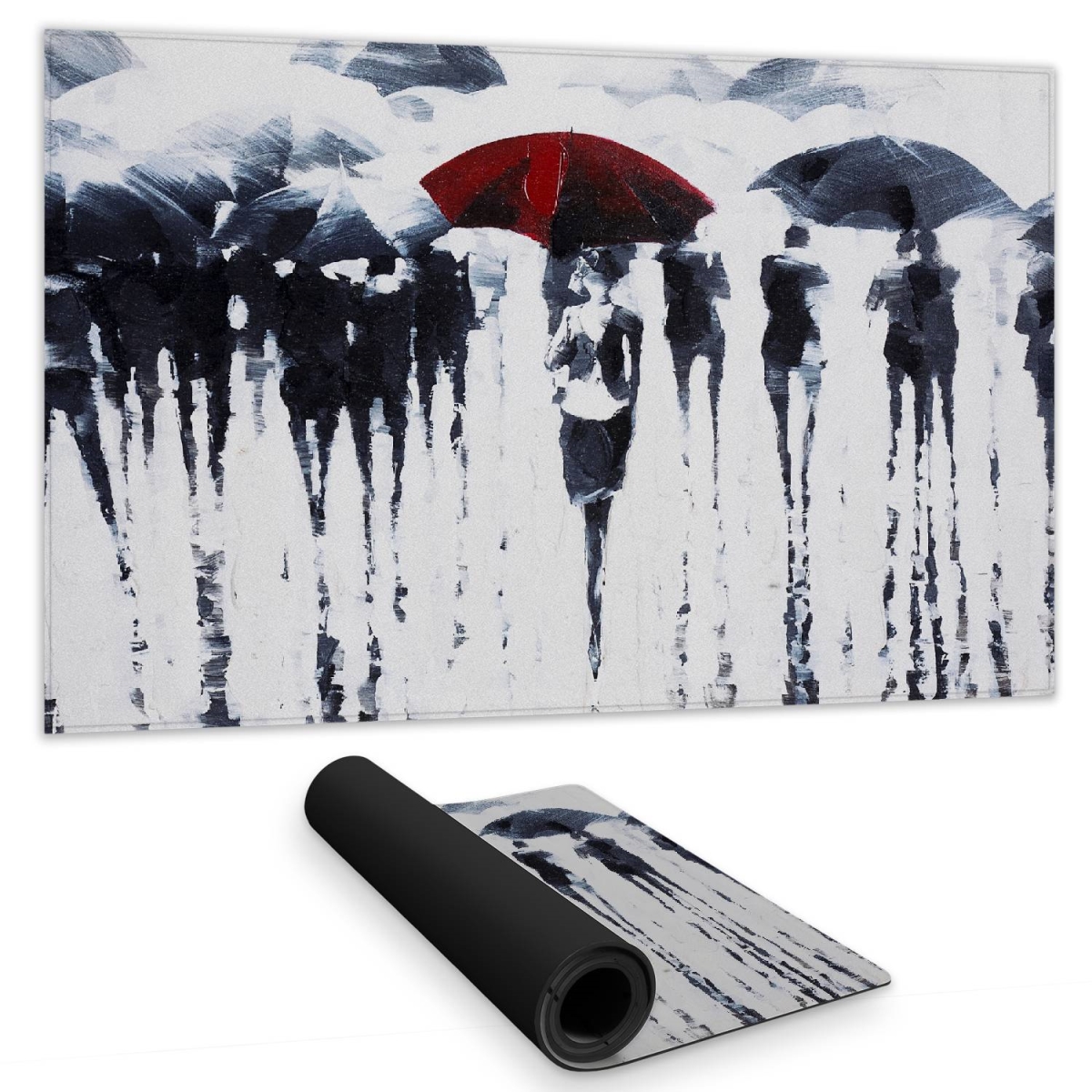 C1DM14243P2YRN 14 x 24 in. Abstract Rain Silhouette Desk Mat - Womens Bedroom Decor