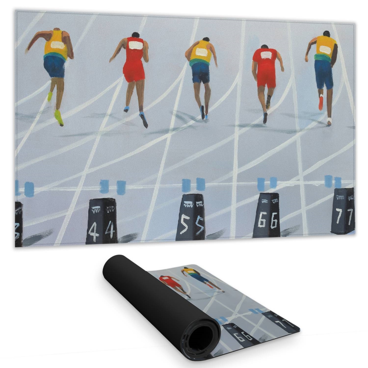C1DM1424UWCHZL 14 x 24 in. Race of 10 Meters Blue Desk Mat - Man Cave Sports Decor