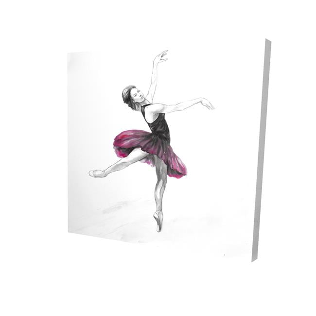 16 x 16 in. Small Pink Ballerina-Print on Canvas