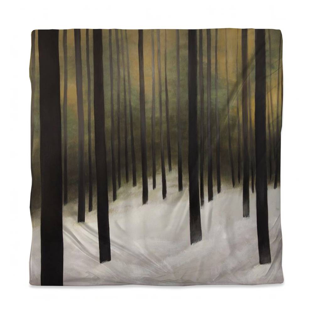 3817-SWCQ-LA159 Silent Forest Brown Trees Rustic Queen Size Duvet Cover - Home Decor