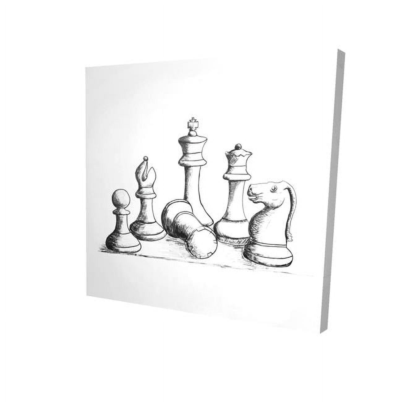 16 x 16 in. Chess Game Pieces-Print on Canvas