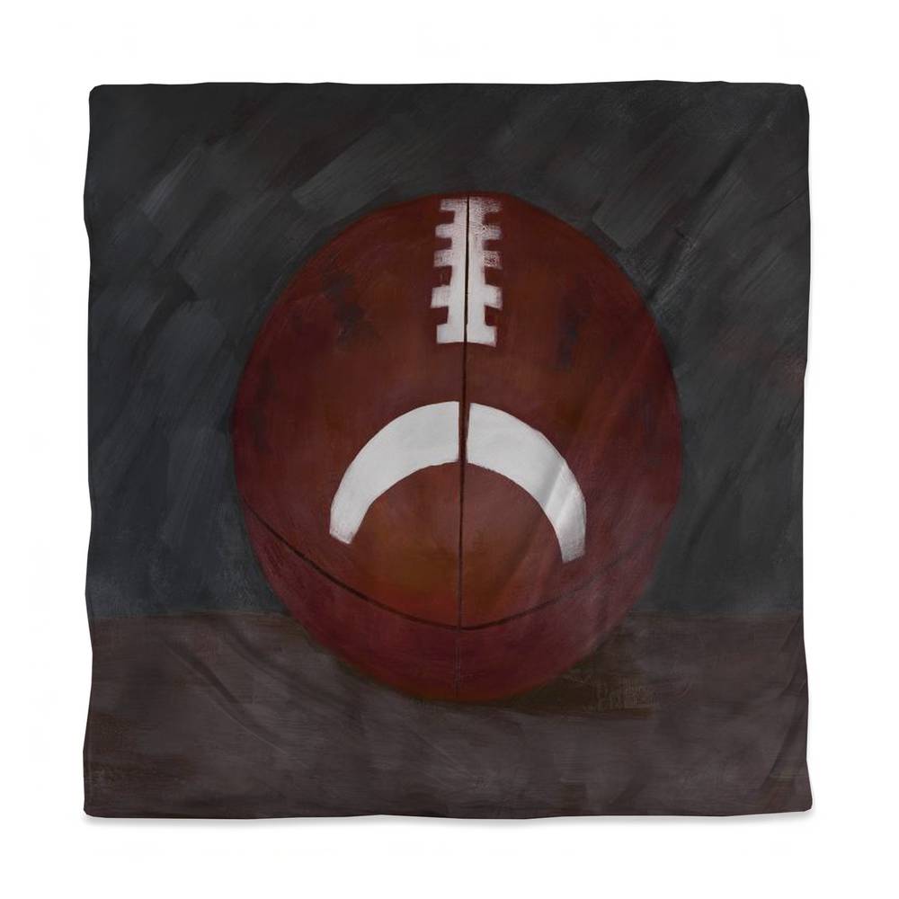 3817-SWCQ-SP11 Football Ball Brown Man Cave Queen Size Duvet Cover - Still Life Decor